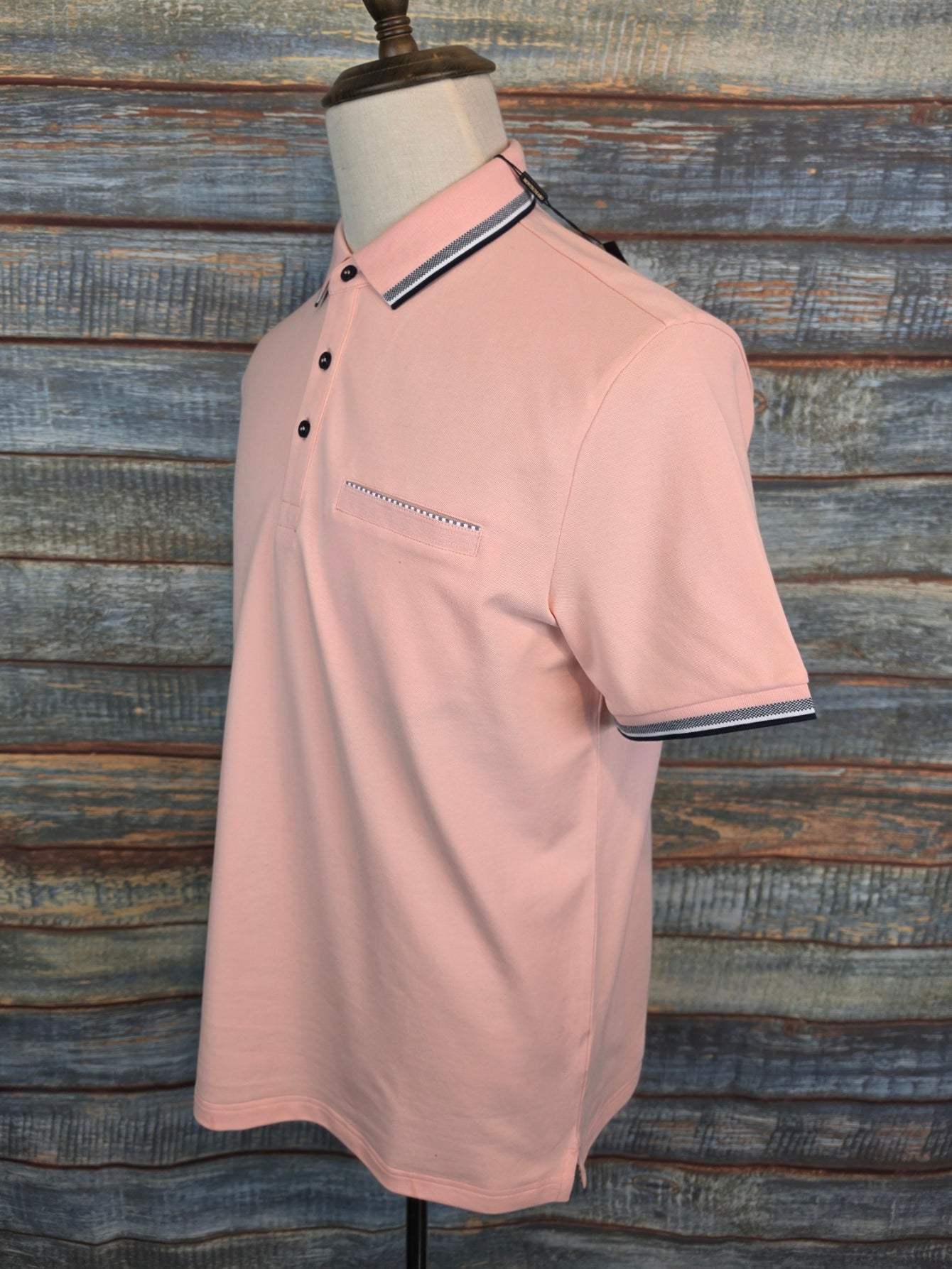 MONTECHIARO stretch Cotton Tipped Polo Shirt