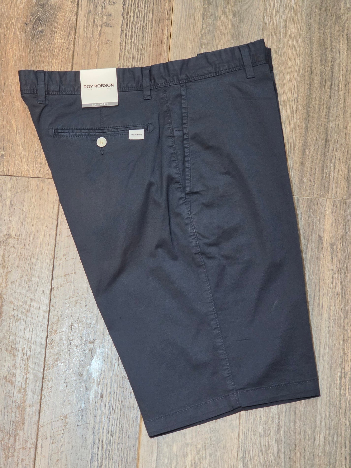 Roy Robson Regular fit Navy Garment-washed Chino Shorts