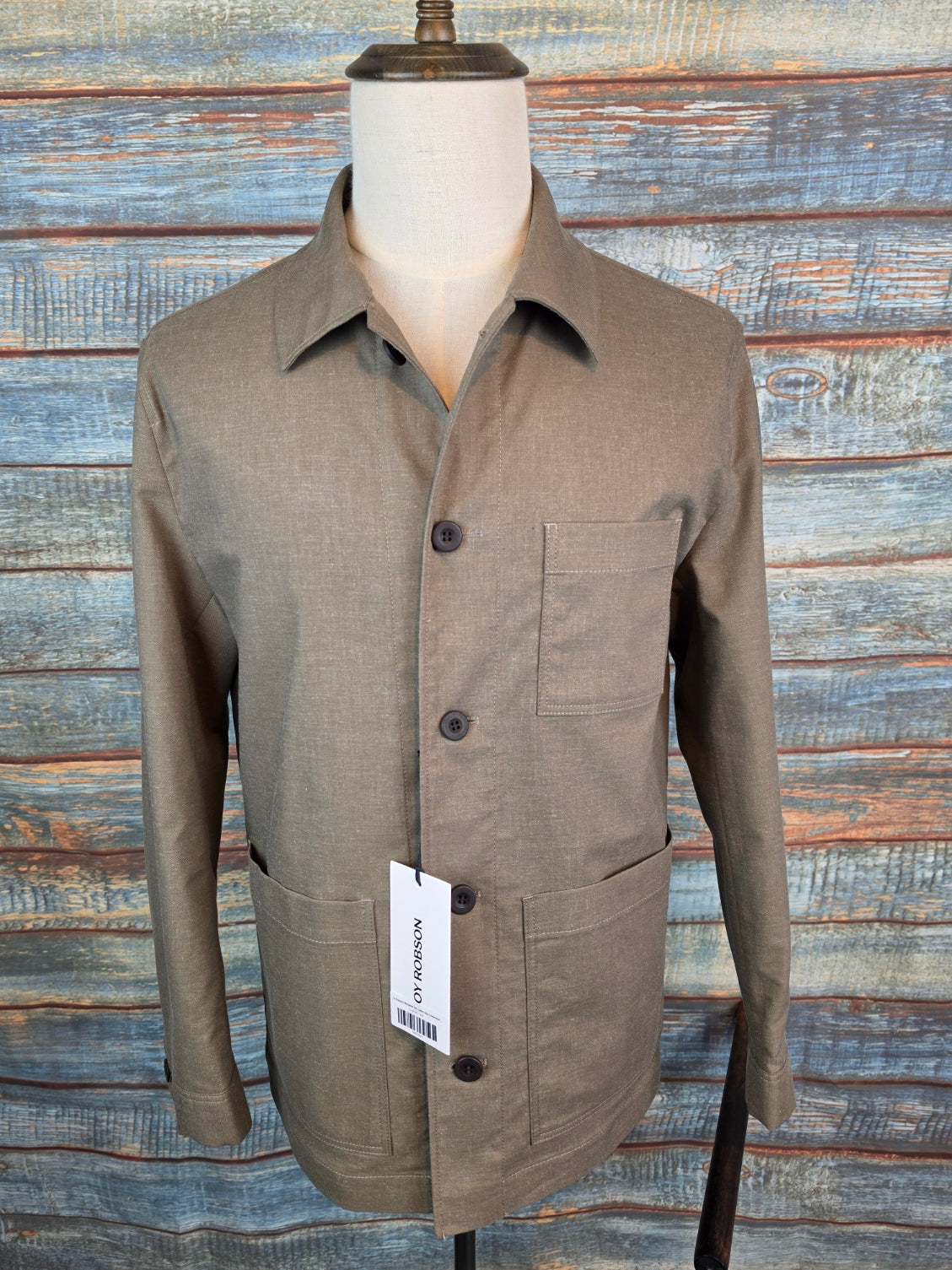 Roy Robson Relaxed Fit Linen mix Overshirt - Green