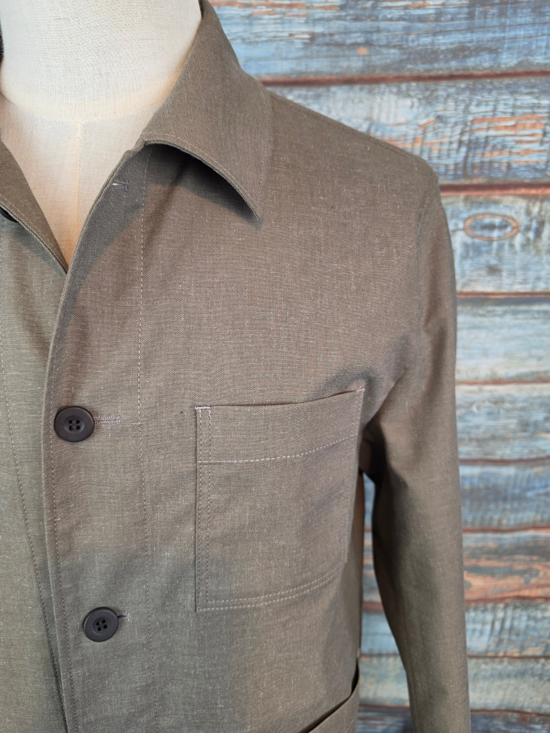 Roy Robson Relaxed Fit Linen mix Overshirt - Green