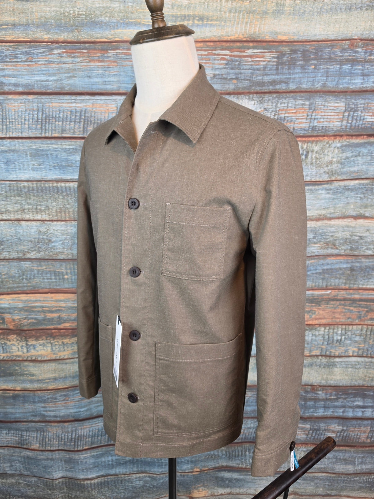 Roy Robson Relaxed Fit Linen mix Overshirt - Green