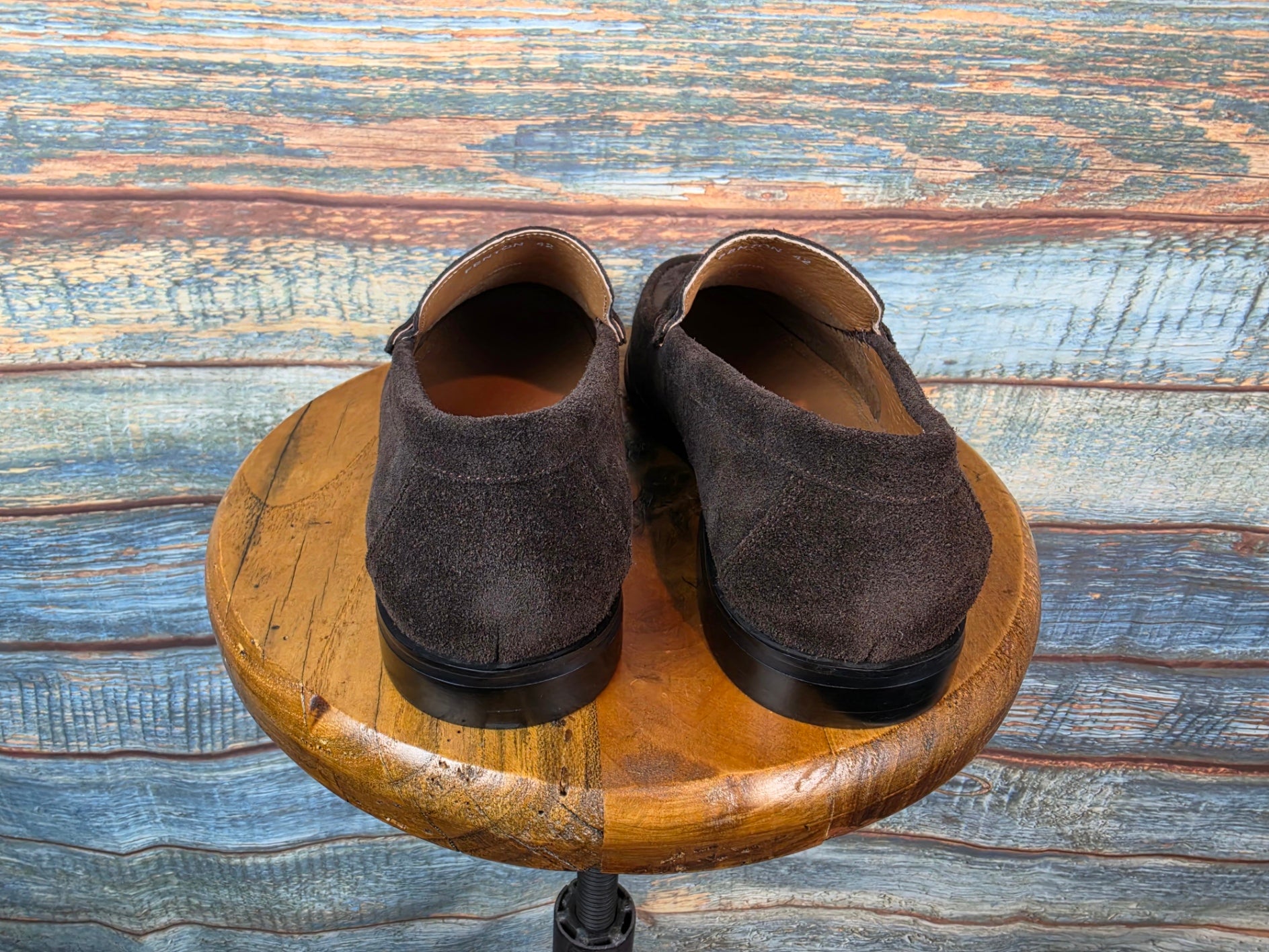 Justin Reess Classic Brown Suede Penny Loafers