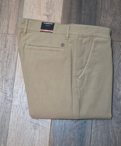 Alberto LOU Regular fit Linen Twill Trousers