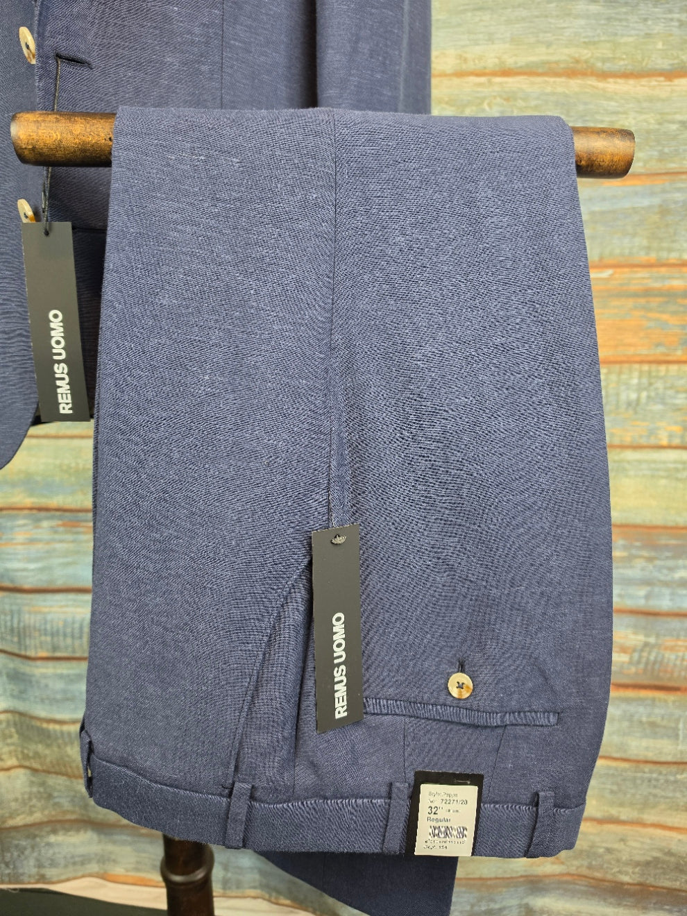 Remus Uomo Tapered Fit Linen-Blend 3 pci Suit
