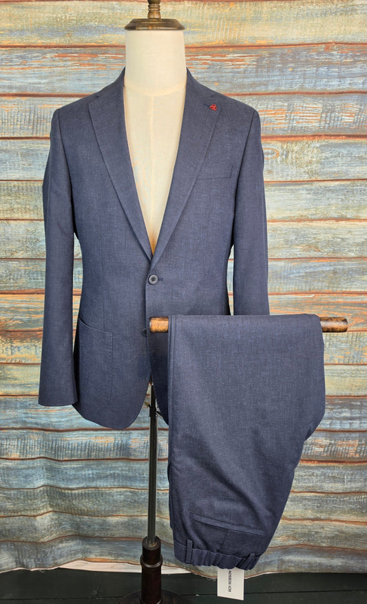 Roy Robson Slim Fit Linen Blend 2 button Suit - Dark Navy