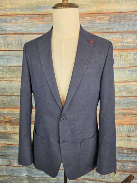 Roy Robson Slim Fit Linen Blend 2 button Suit - Dark Navy