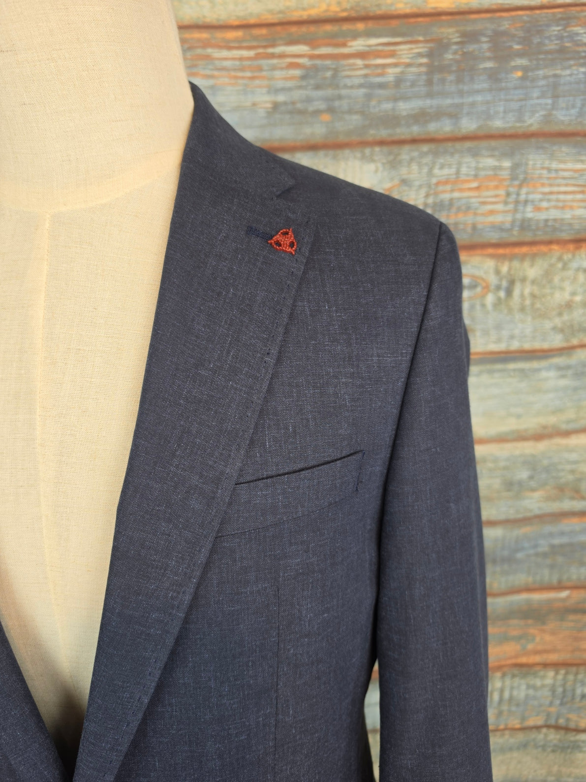 Roy Robson Slim Fit Linen Blend 2 button Suit - Dark Navy