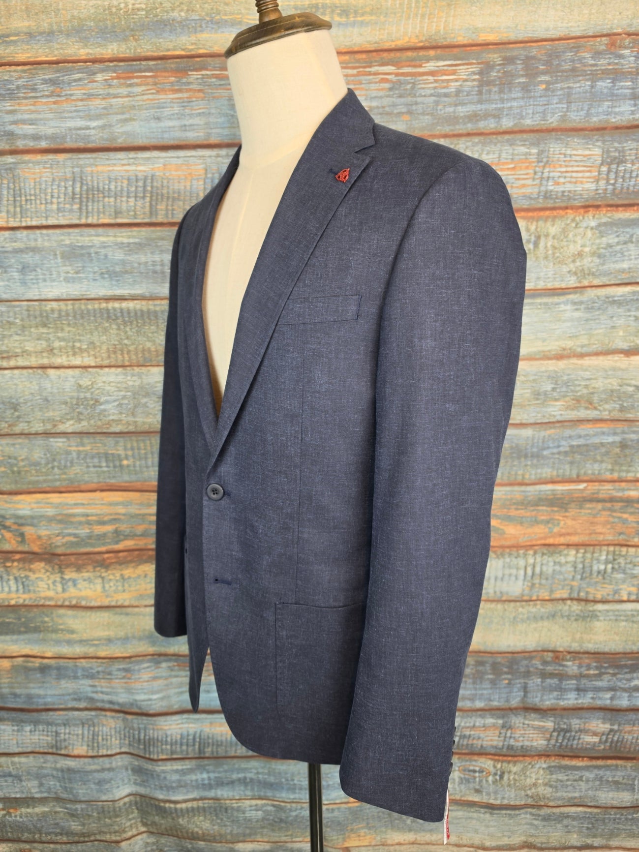 Roy Robson Slim Fit Linen Blend 2 button Suit - Dark Navy
