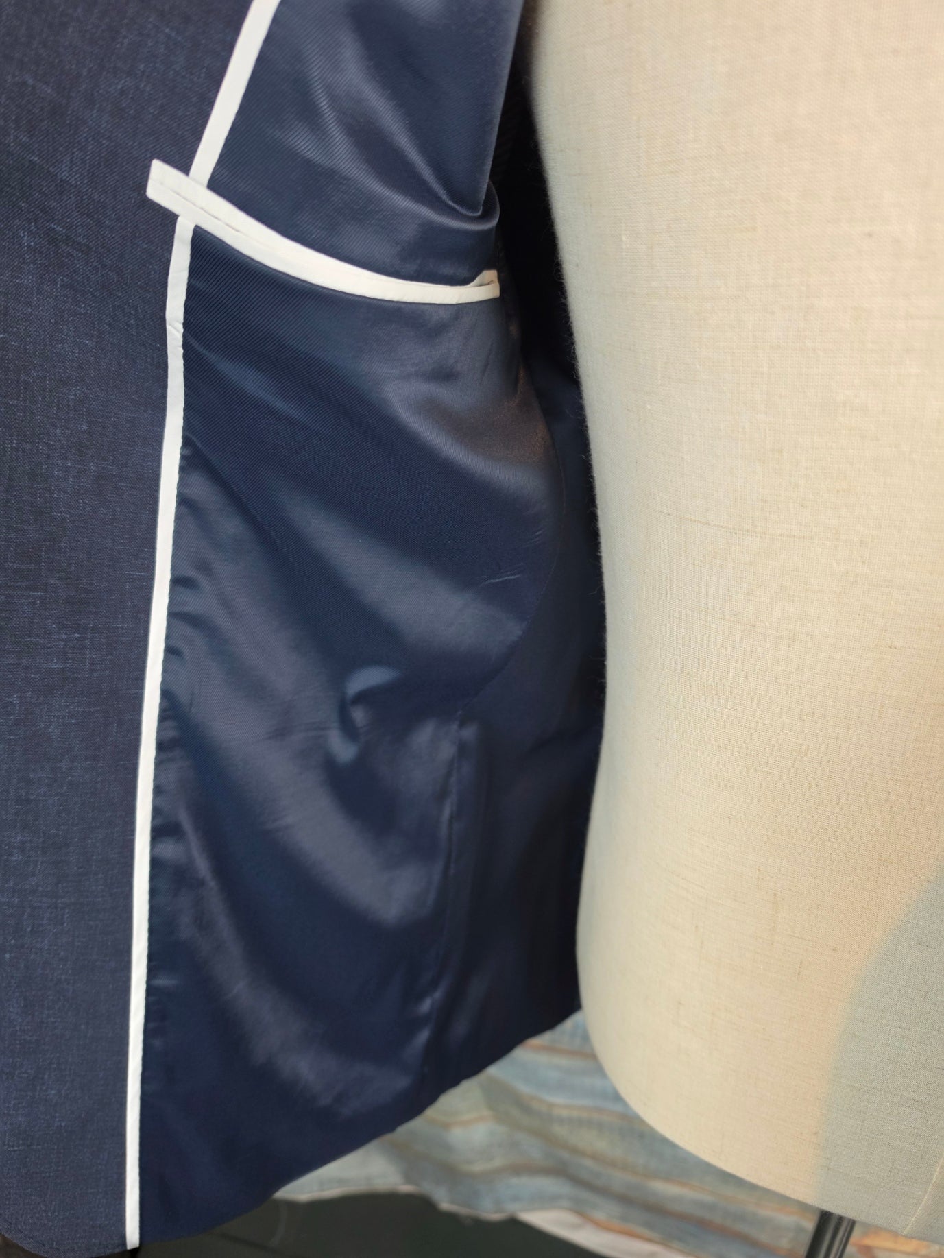 Roy Robson Slim Fit Linen Blend 2 button Suit - Dark Navy