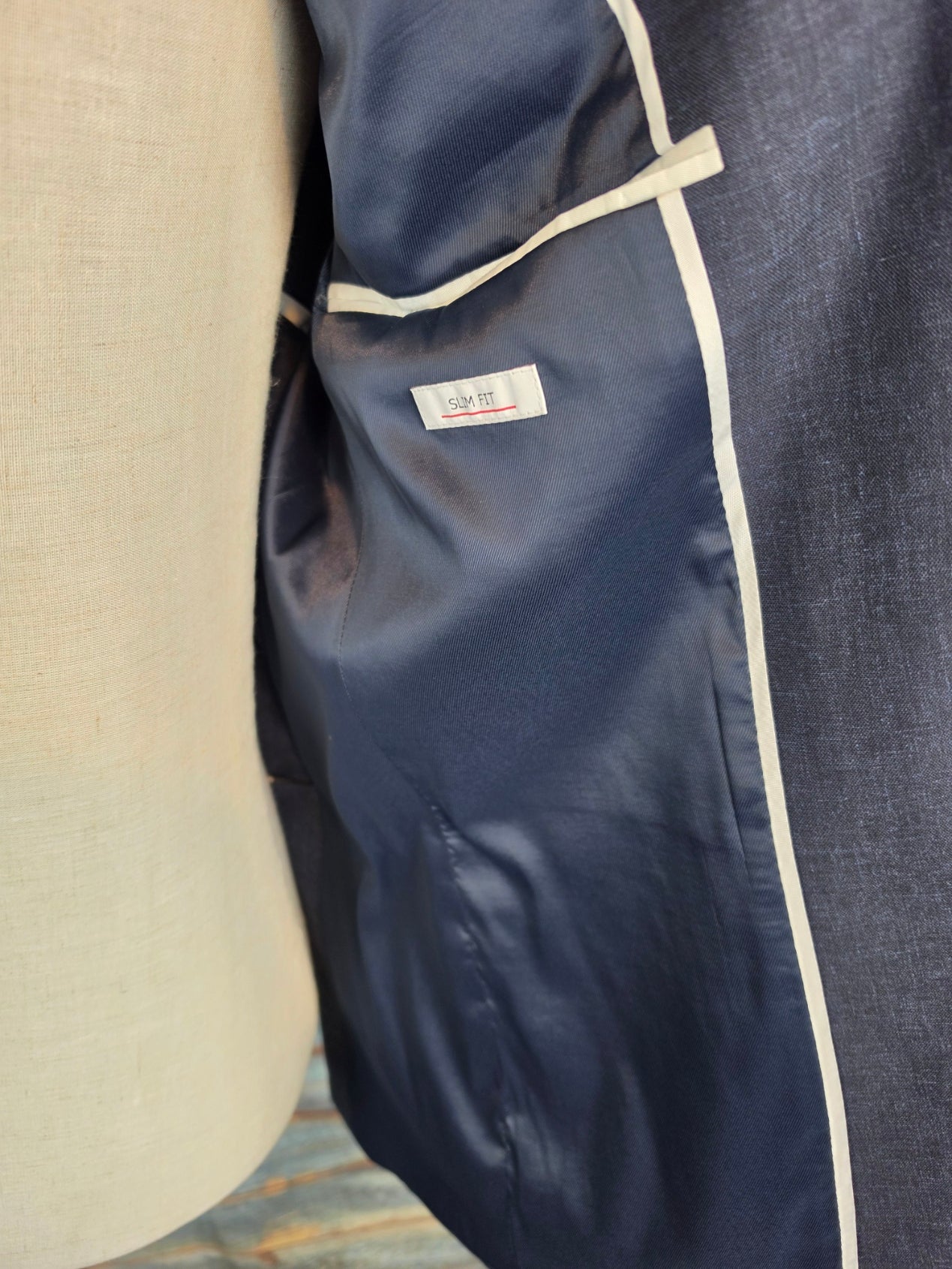 Roy Robson Slim Fit Linen Blend 2 button Suit - Dark Navy