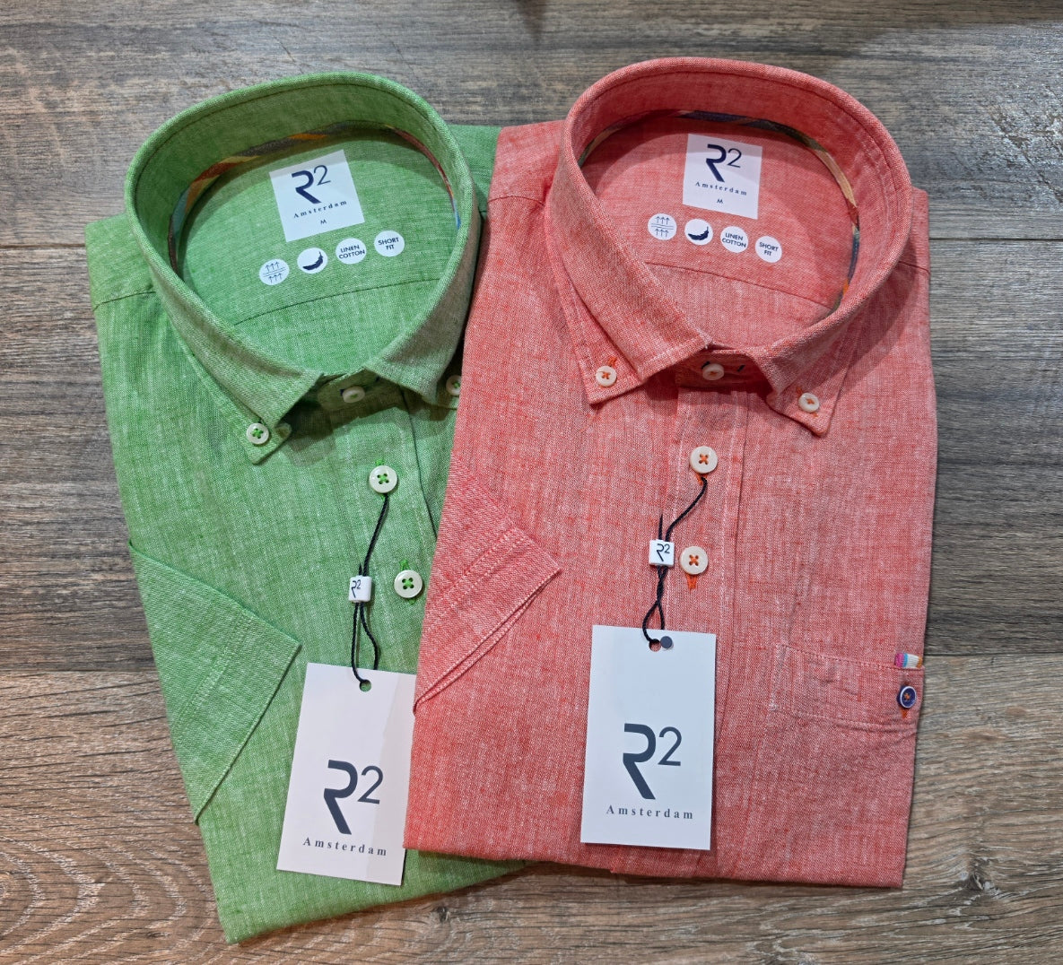 R2 - Amsterdam Short Sleeve Linen Mix Summer Shirts