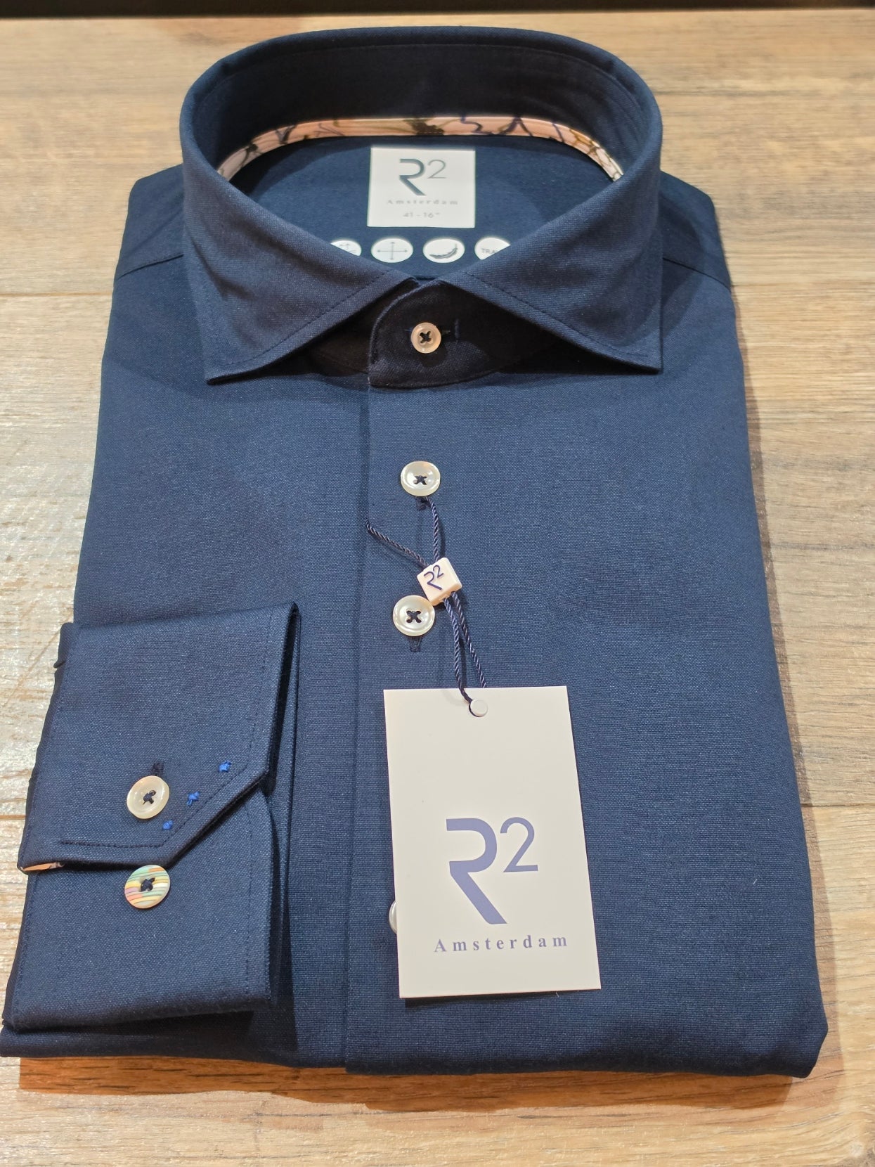 R2 - Amsterdam Navy Stretch Jersey Travel shirt