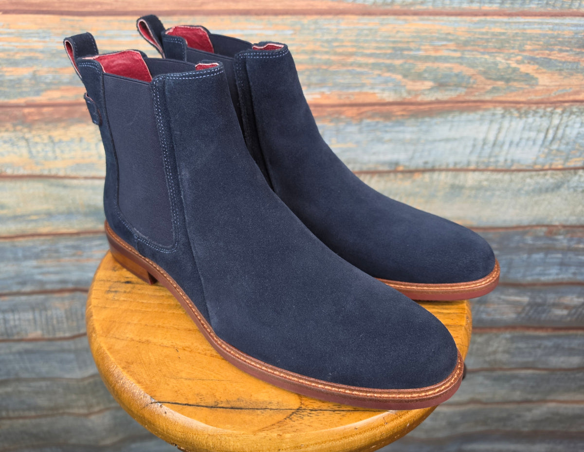 Justin Reess LUIZ SUEDE ANKLE BOOTS - NAVY
