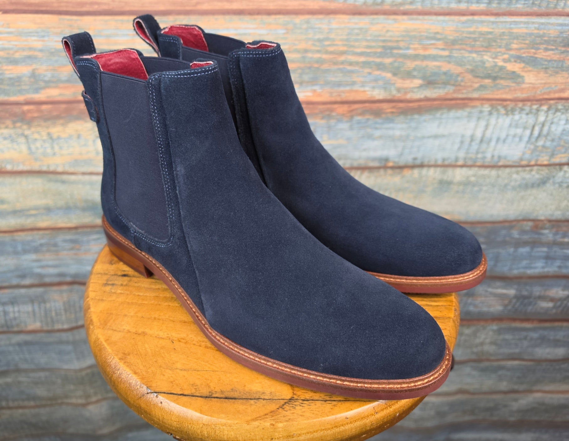 Justin Reess LUIZ SUEDE ANKLE BOOTS - NAVY
