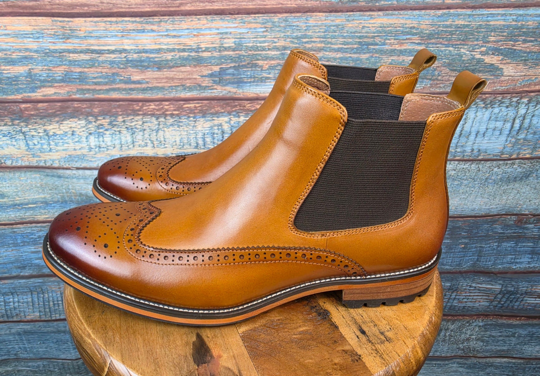 Justin Reess DOM WIDE CHELSEA BOOT IN TAN