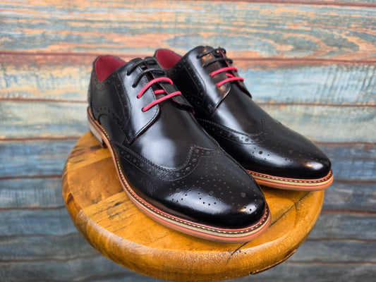 Justin Reess DOVER Black leather Brogues