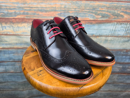 Justin Reess DOVER Black leather Brogues