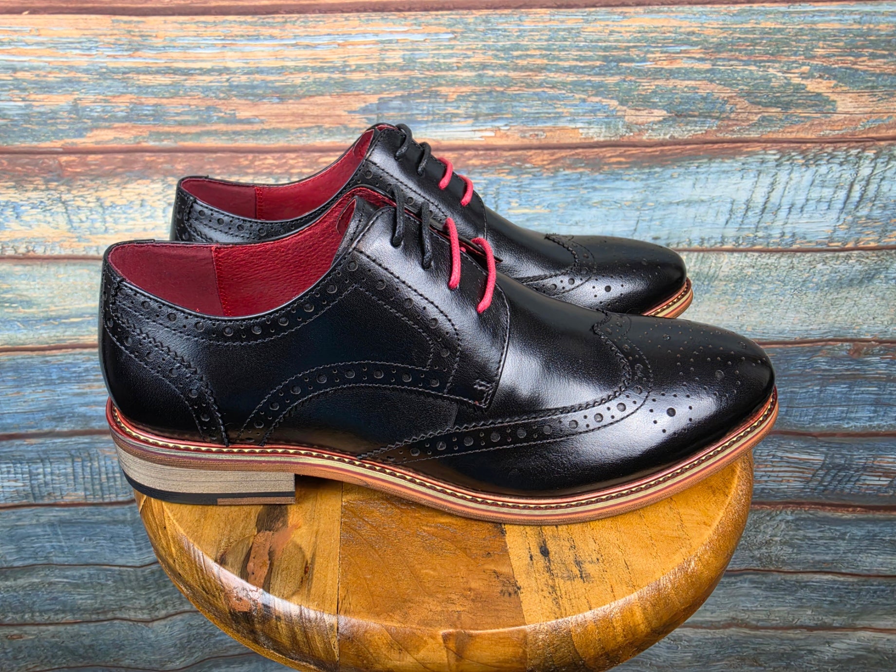 Justin Reess DOVER Black leather Brogues