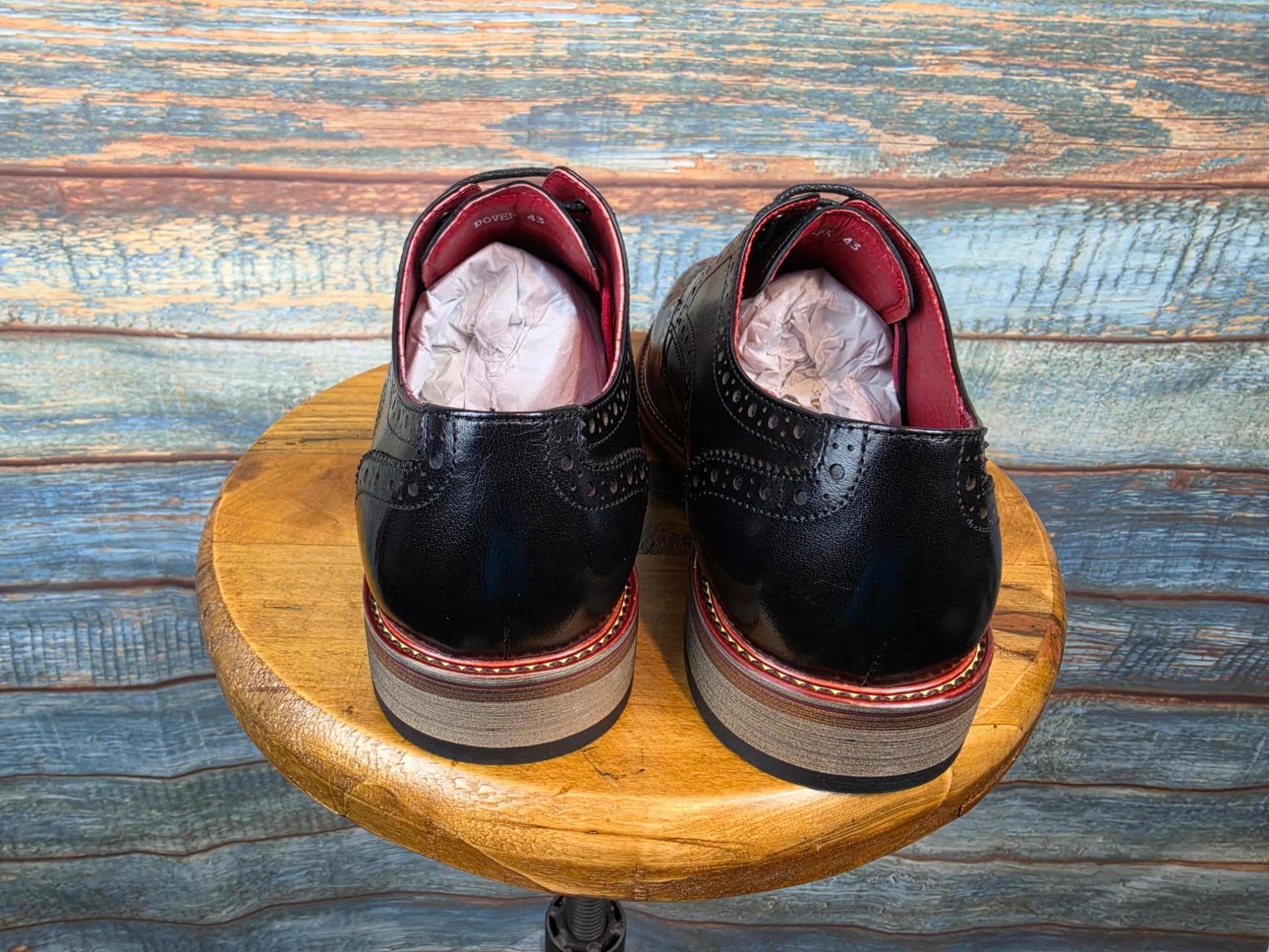 Justin Reess DOVER Black leather Brogues