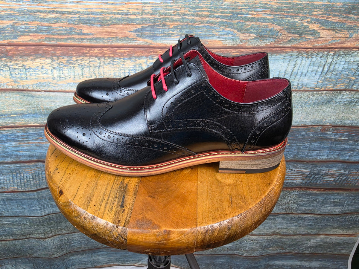 Justin Reess DOVER Black leather Brogues