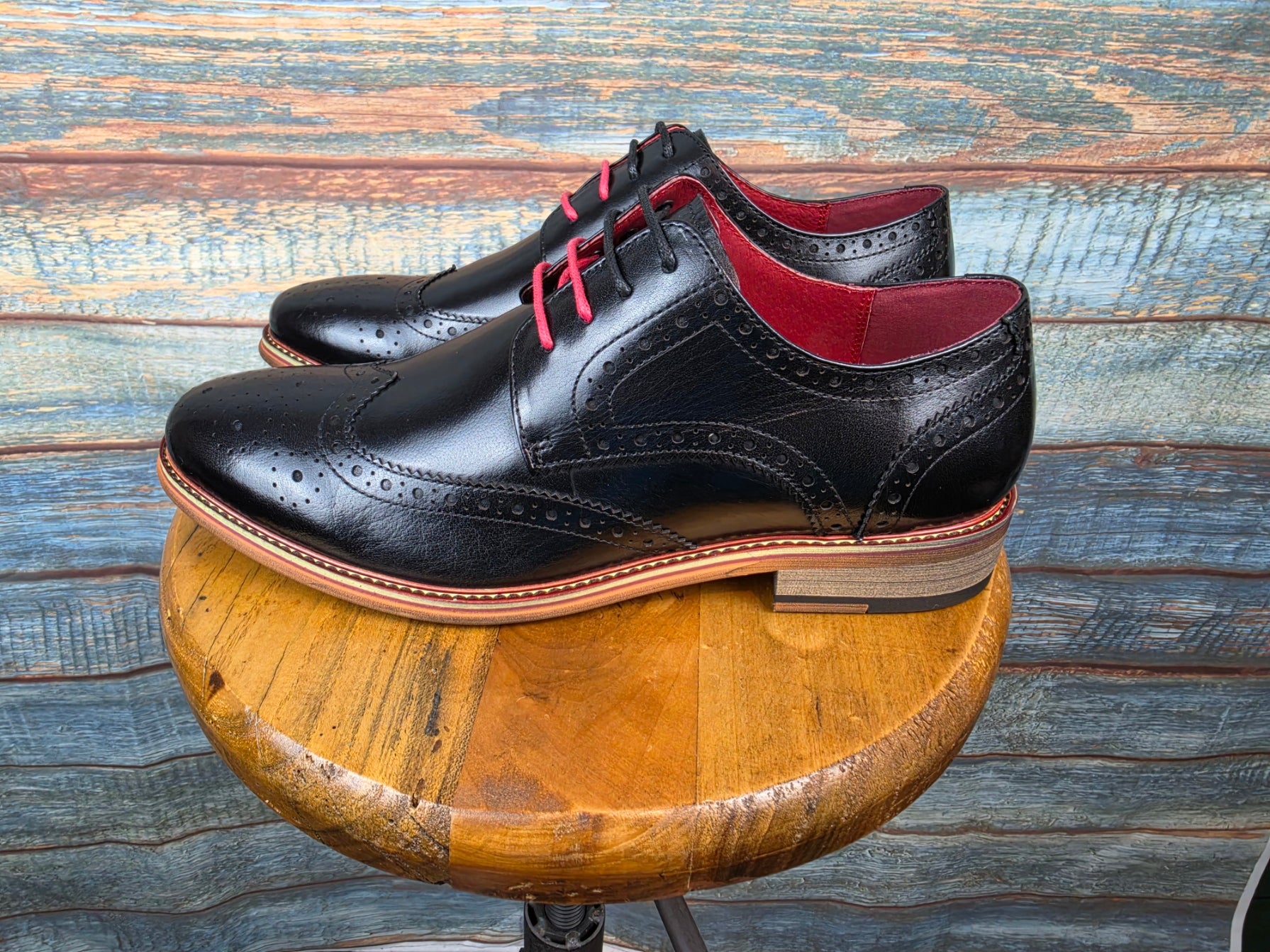 Justin Reess DOVER Black leather Brogues