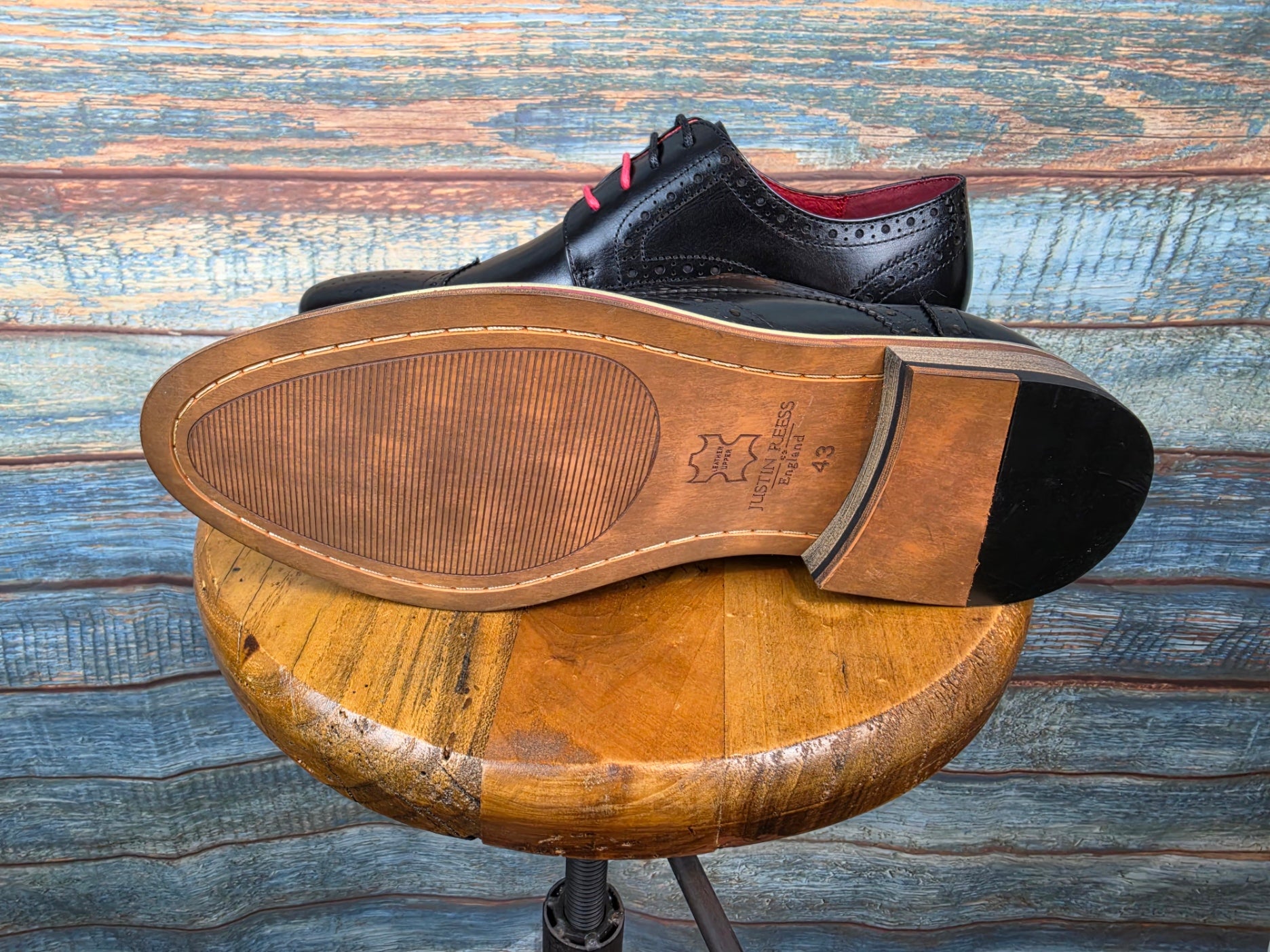 Justin Reess DOVER Black leather Brogues