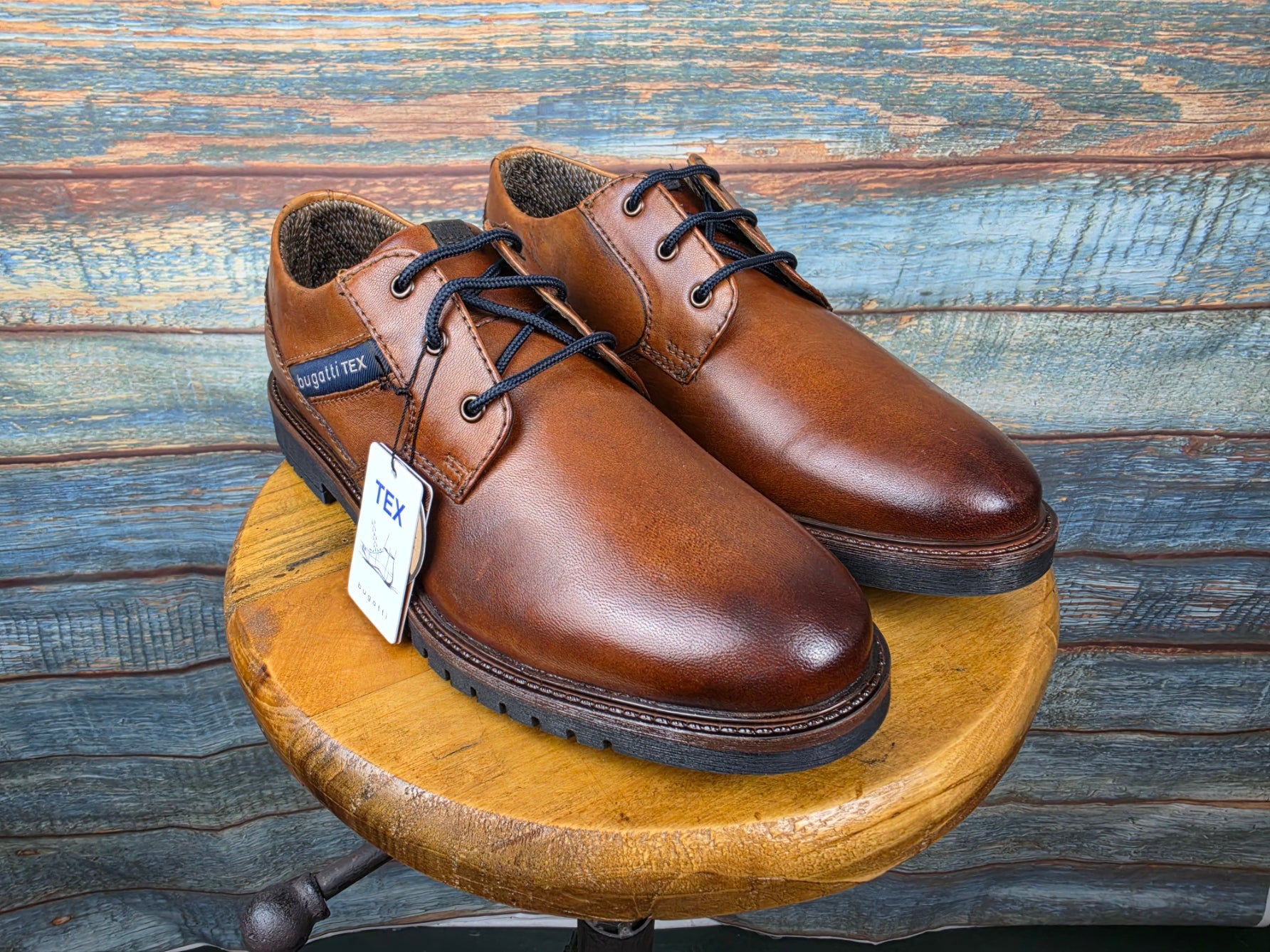 Bugatti Winter Leather Cognac Lace up TEX Shoe