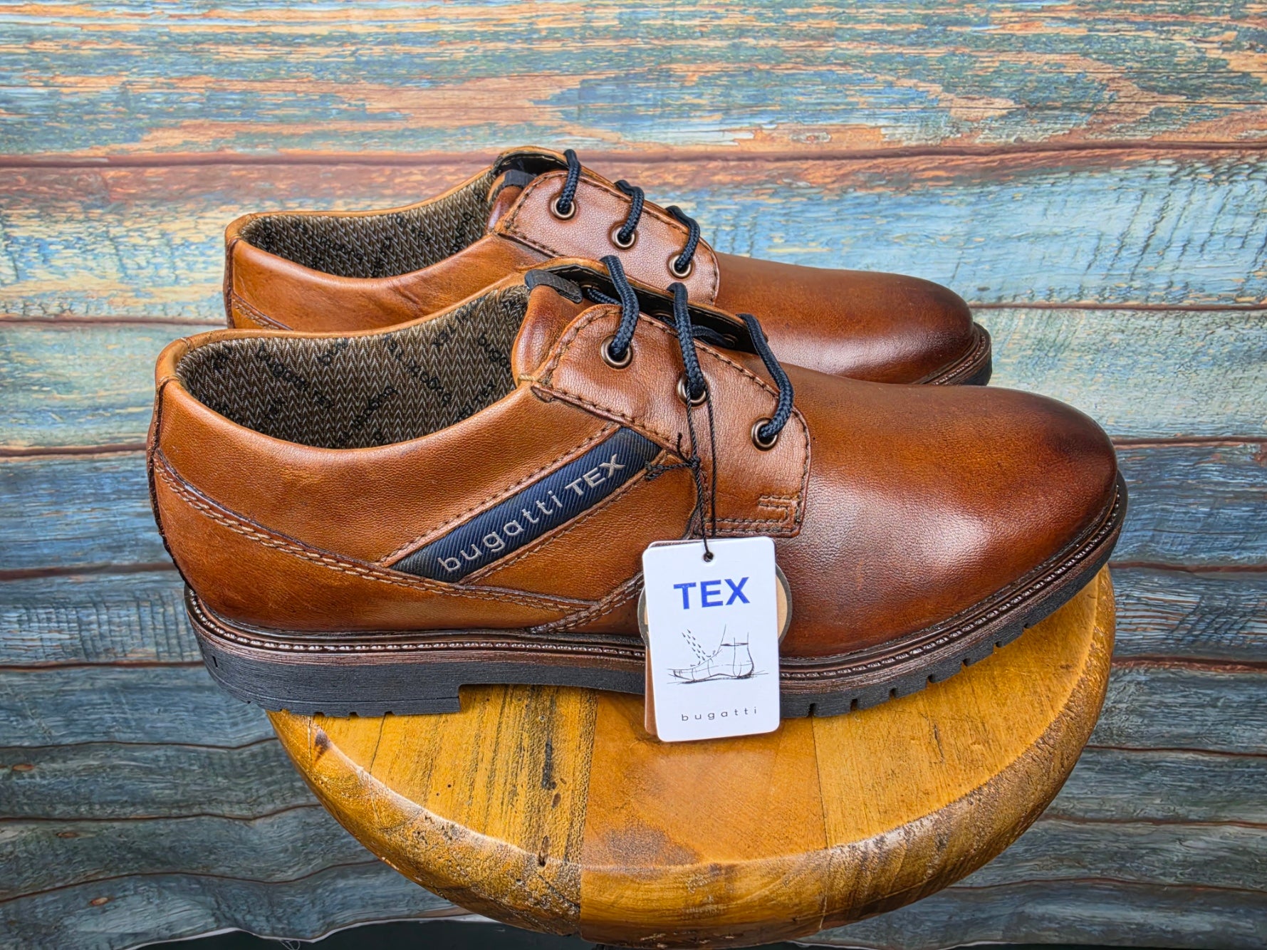 Bugatti Winter Leather Cognac Lace up TEX Shoe