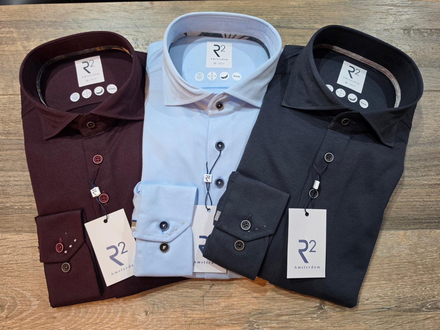 R2 - Amsterdam Modern Fit Dobby Travel Shirt