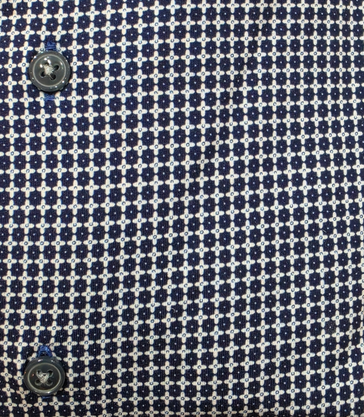 R2 - Amsterdam Navy Geo Print Stretch Jersey shirt