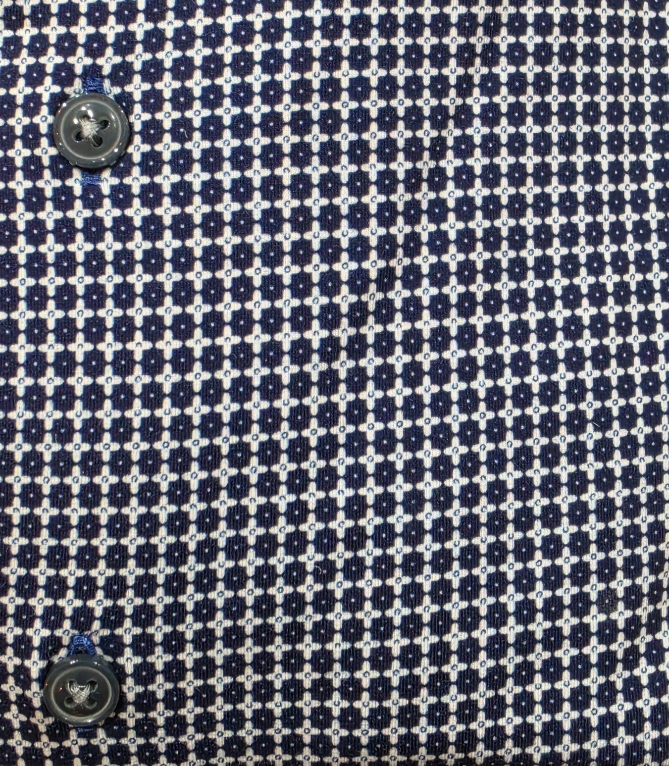 R2 - Amsterdam Navy Geo Print Stretch Jersey shirt