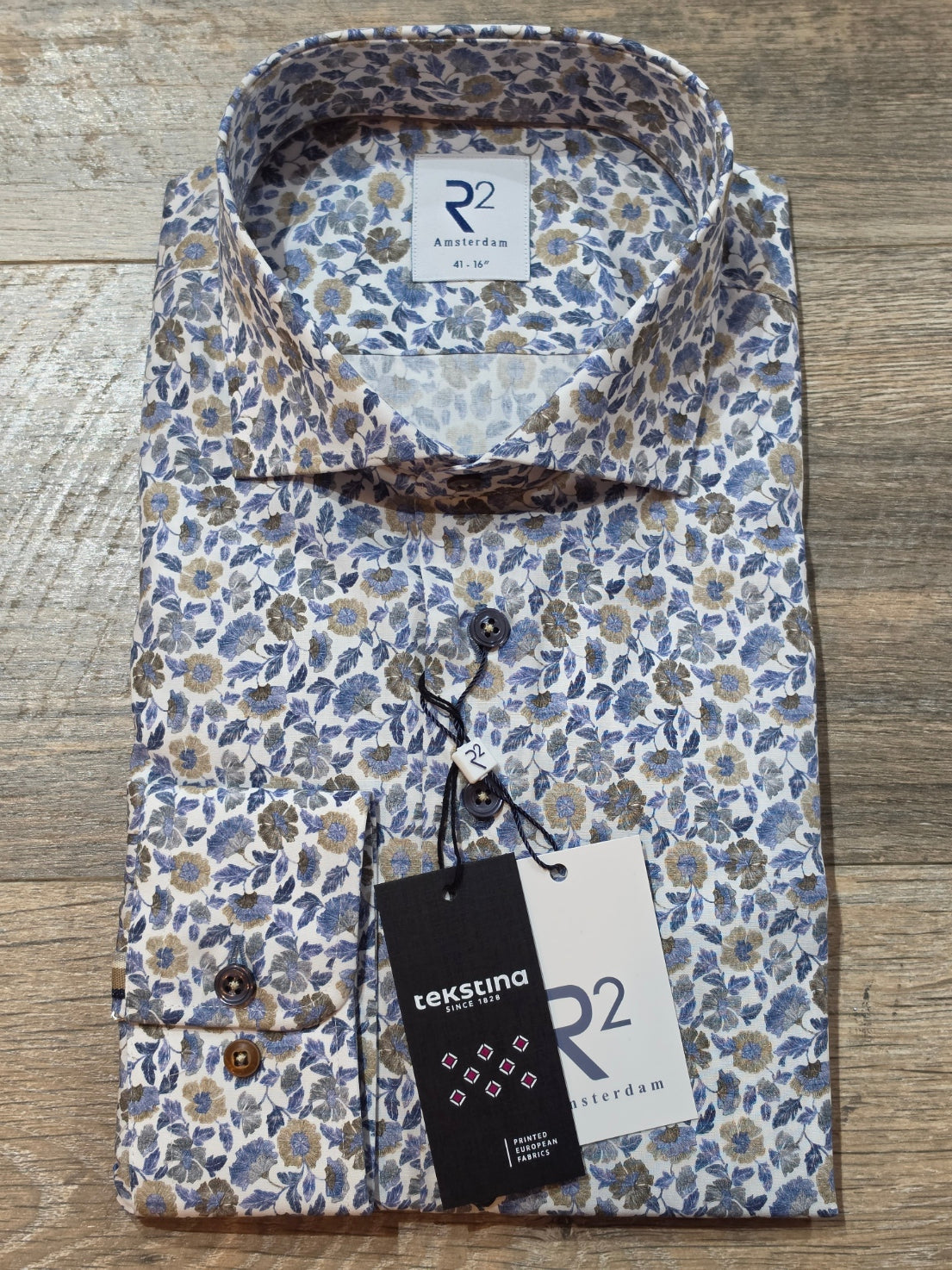 R2 - Amsterdam blue flower Print shirt