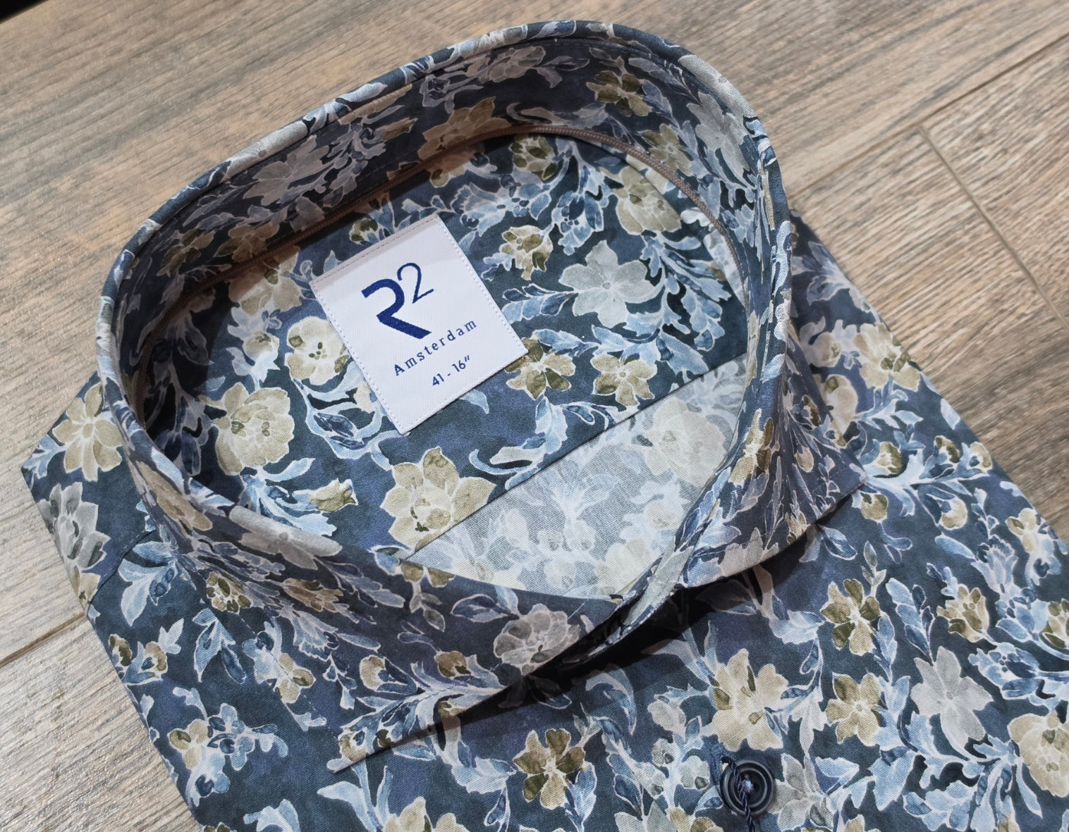 R2 - Amsterdam Navy flower Print shirt