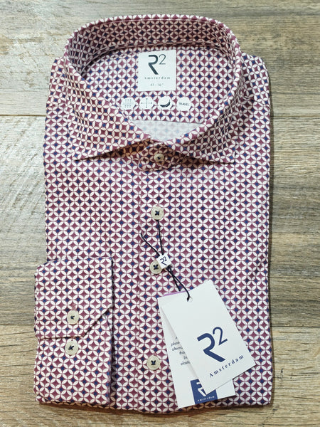 R2 - Amsterdam Geometric printed Travel shirt