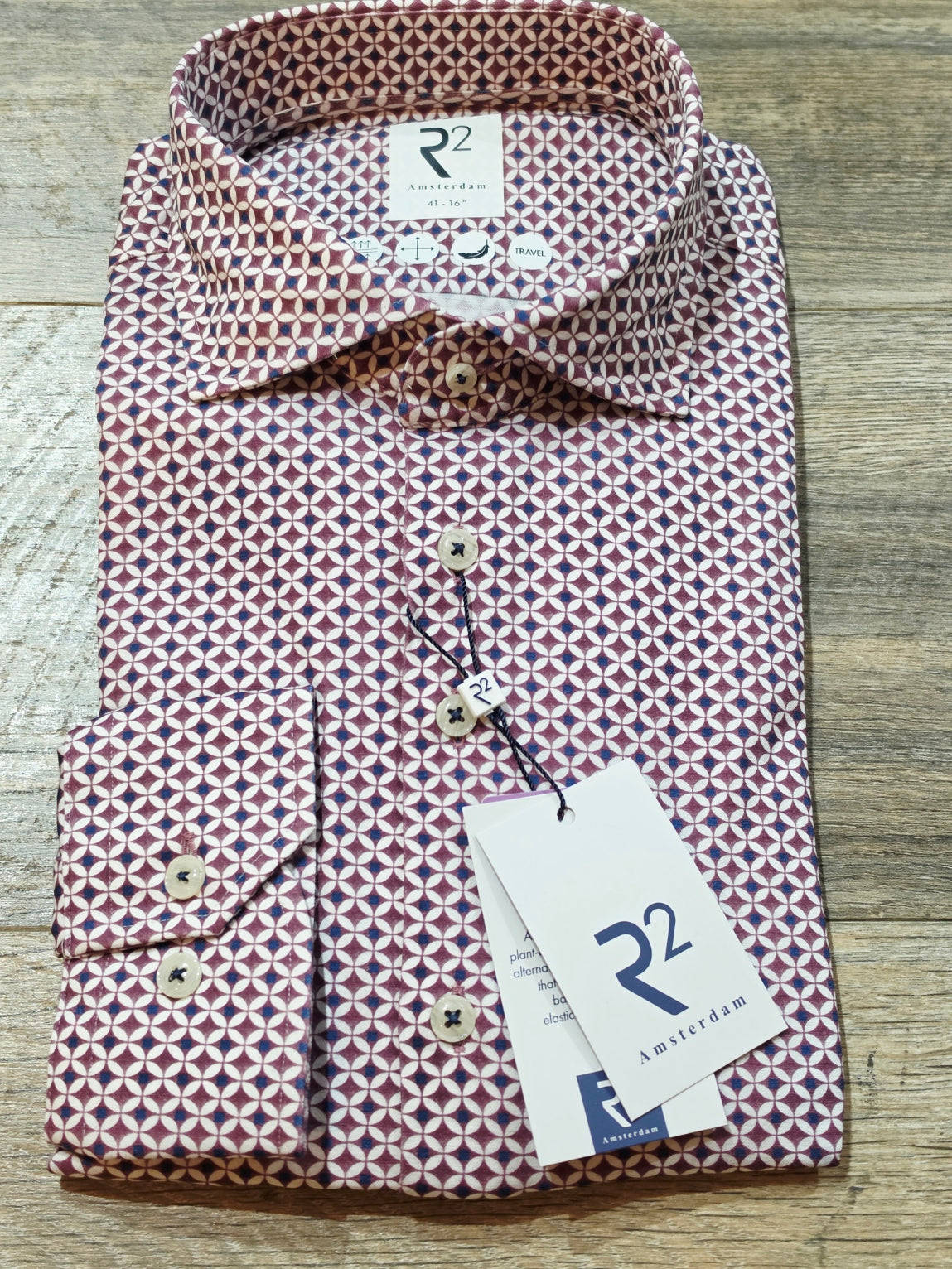R2 - Amsterdam Geometric printed Travel shirt