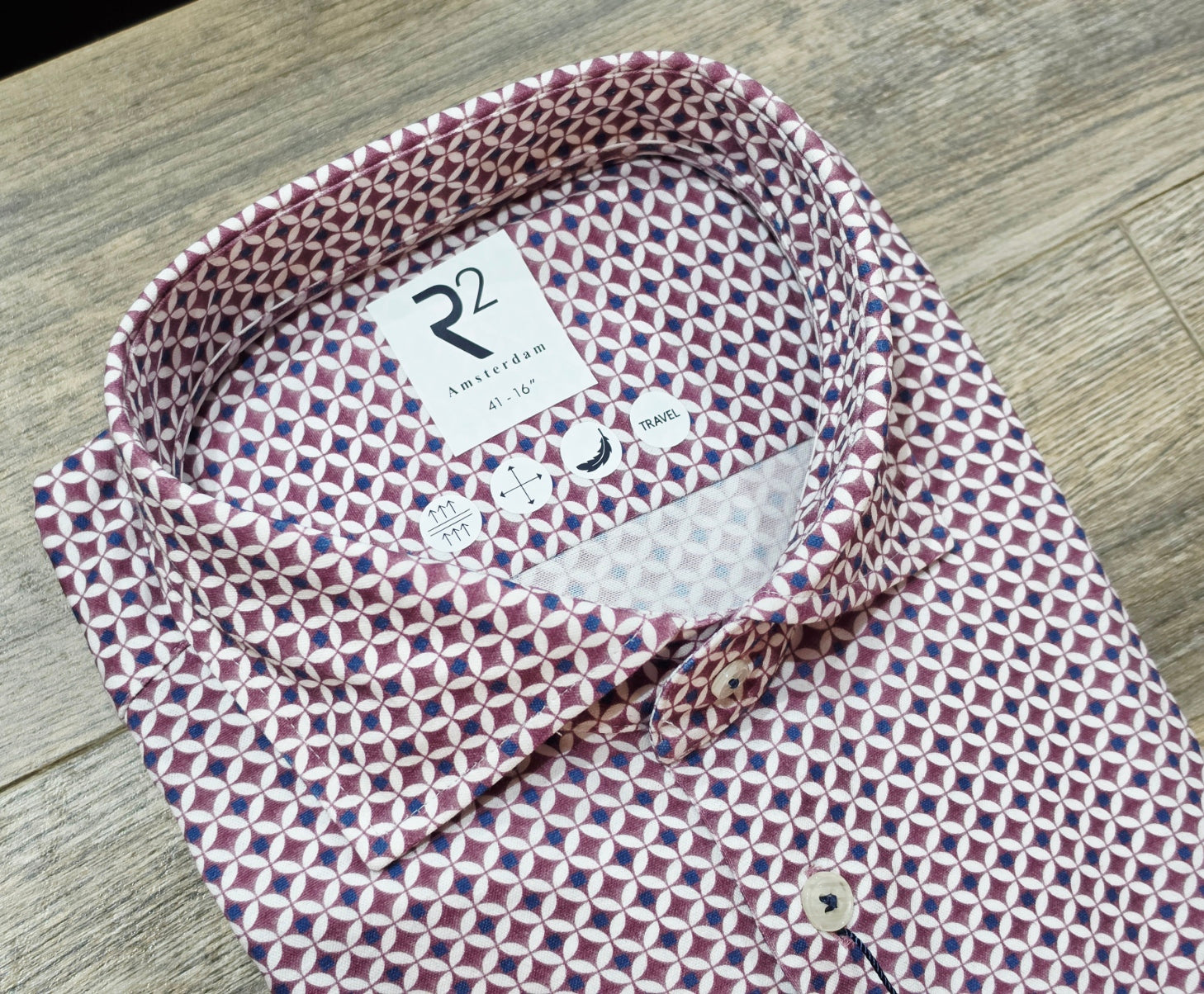 R2 - Amsterdam Geometric printed Travel shirt