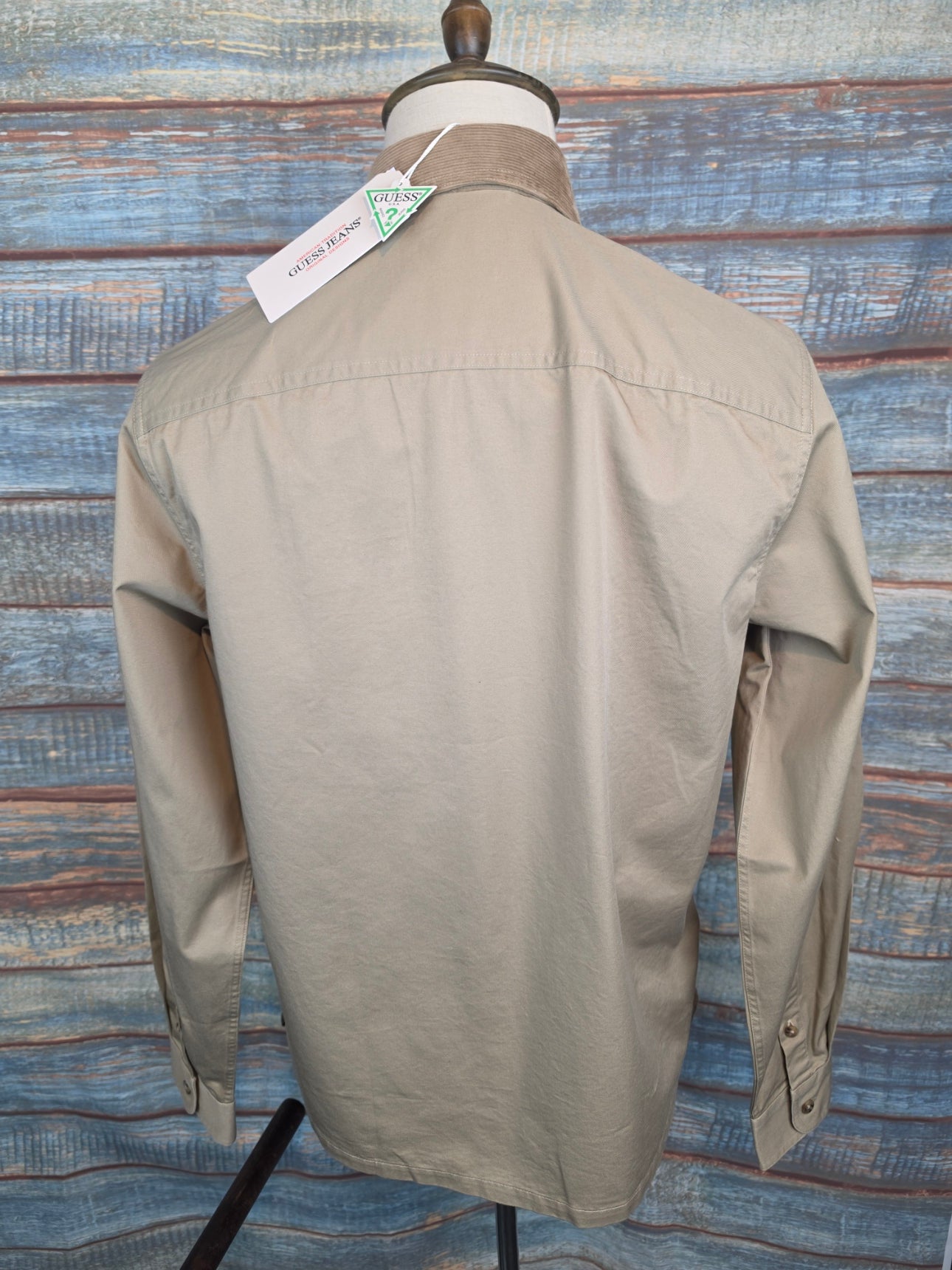 Guess Jeans Regular Fit Cotton Shirt with Cord Collar