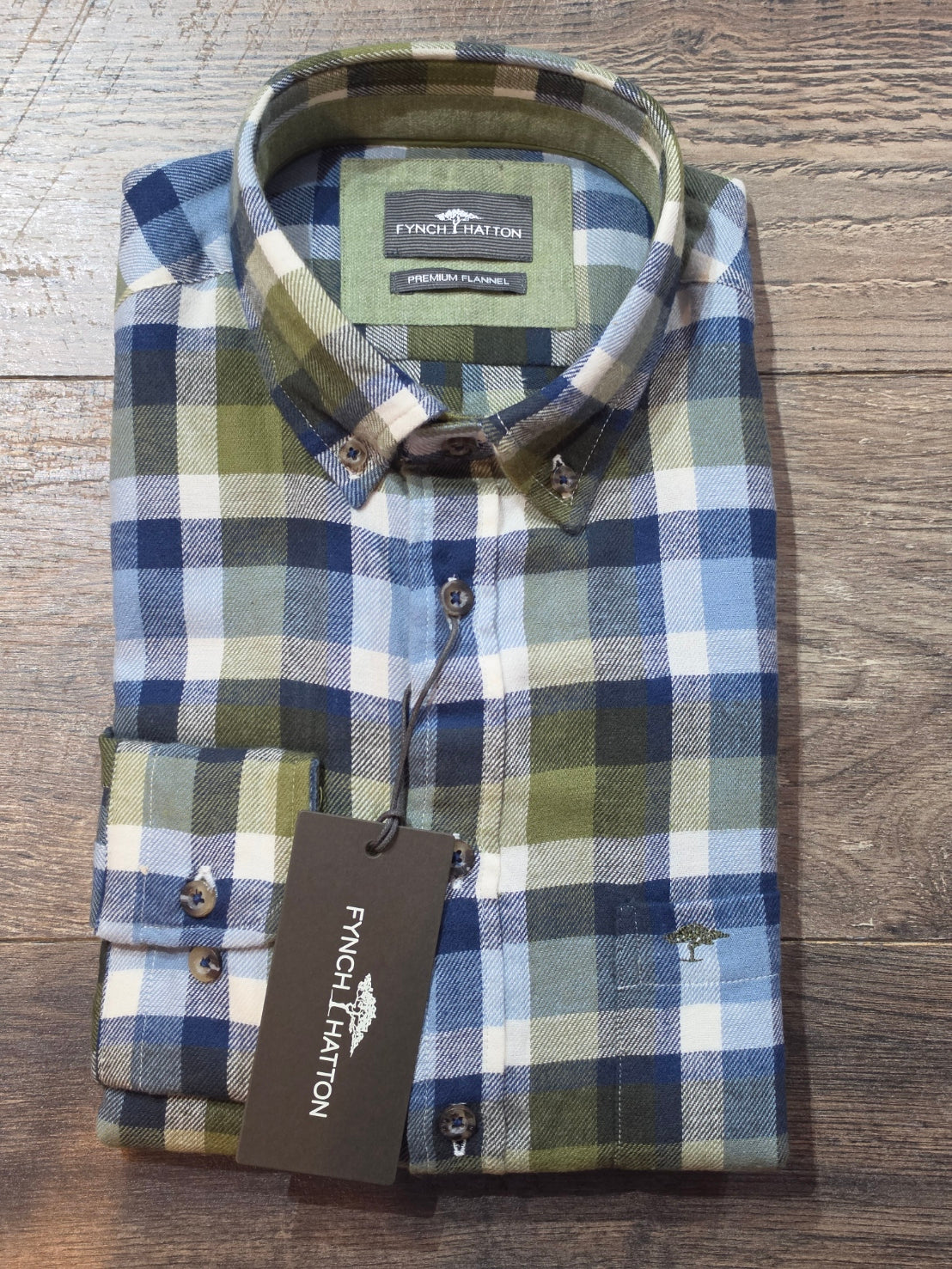 FYNCH-HATTON Winter Brushed Cotton Button-Down Shirts