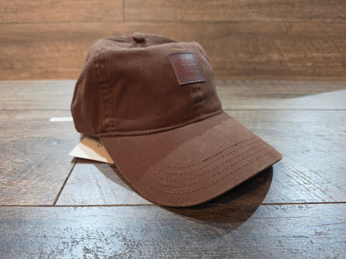 GUESS Jeans Brown logo badge Baseball cap