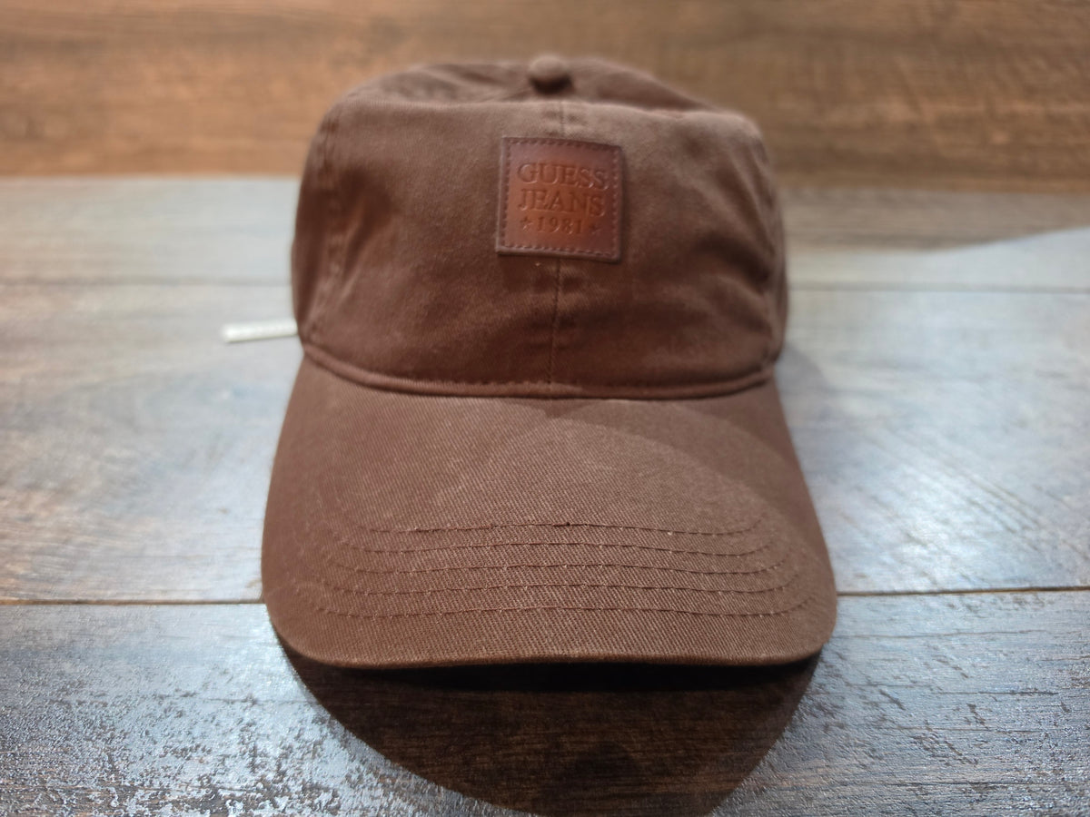 GUESS Jeans Brown logo badge Baseball cap