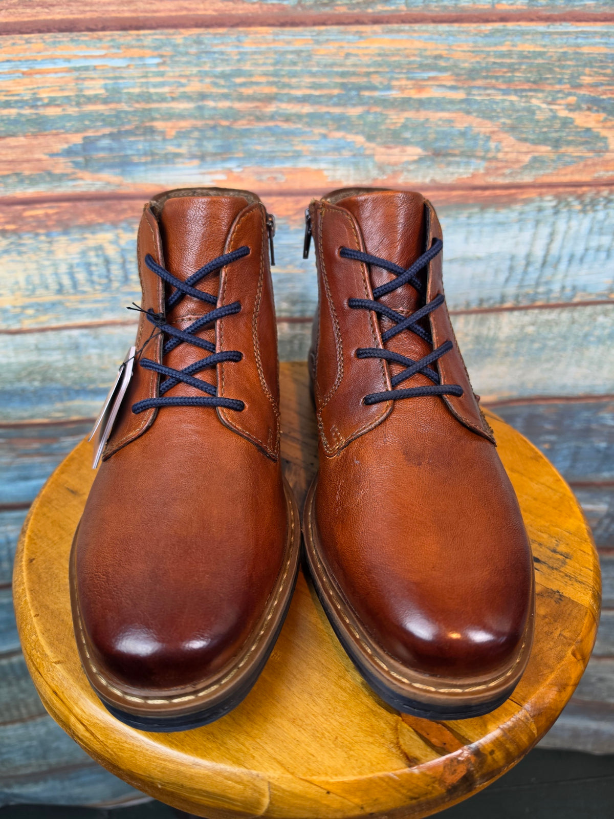 Bugatti Winter Leather Lace-up Boots Rigalo Evo cognac
