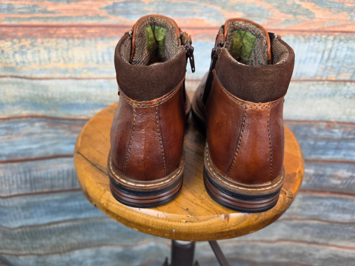 Bugatti Winter Leather Lace-up Boots Rigalo Evo cognac