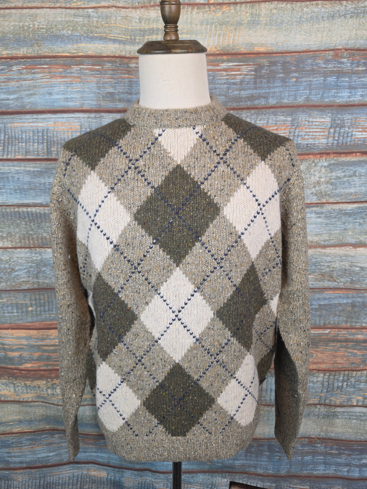 FYNCH-HATTON Donegal Wool Blend Jumper with Argyle Pattern