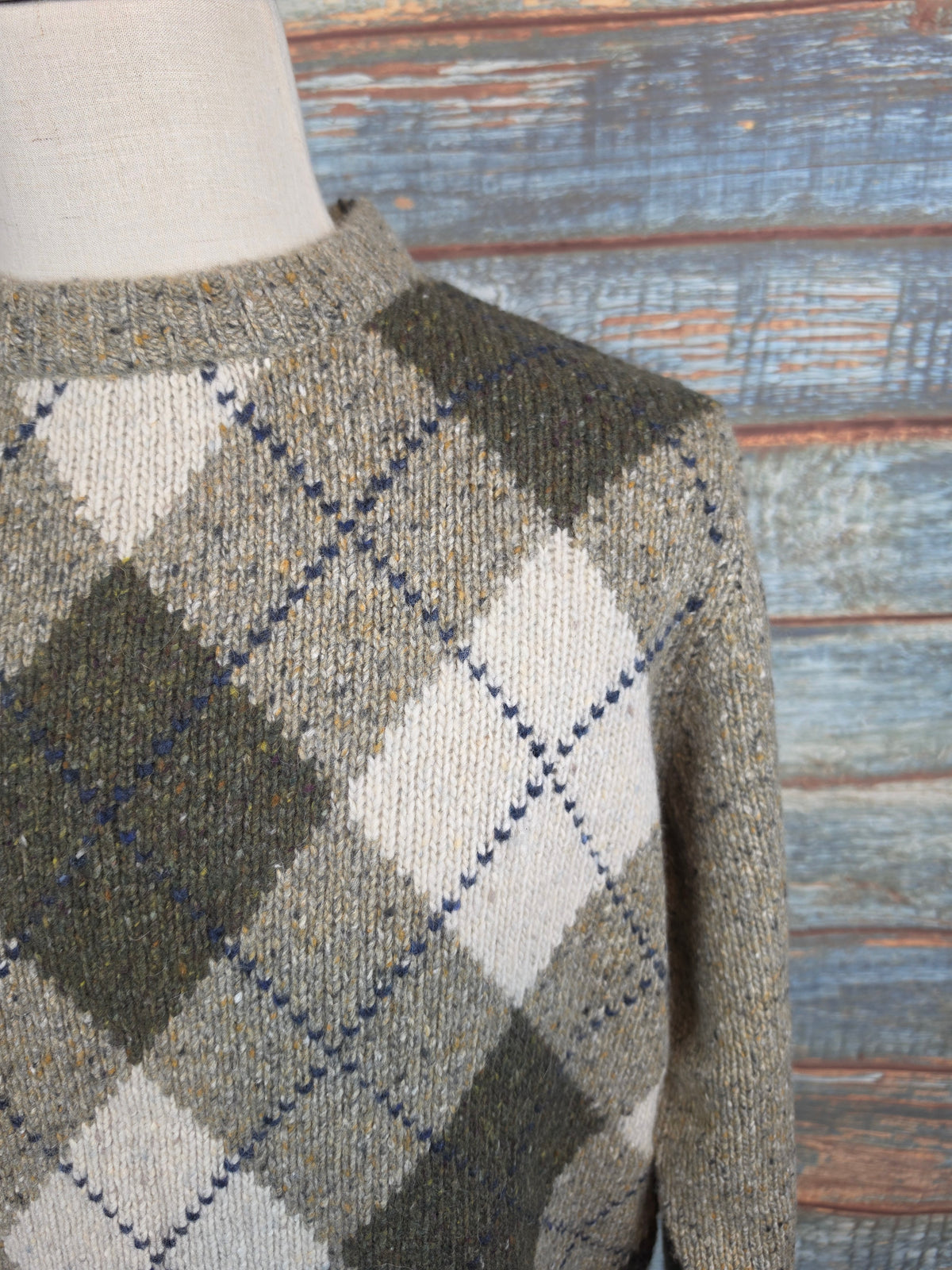 FYNCH-HATTON Donegal Wool Blend Jumper with Argyle Pattern