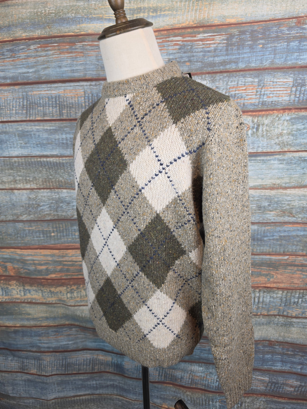 FYNCH-HATTON Donegal Wool Blend Jumper with Argyle Pattern