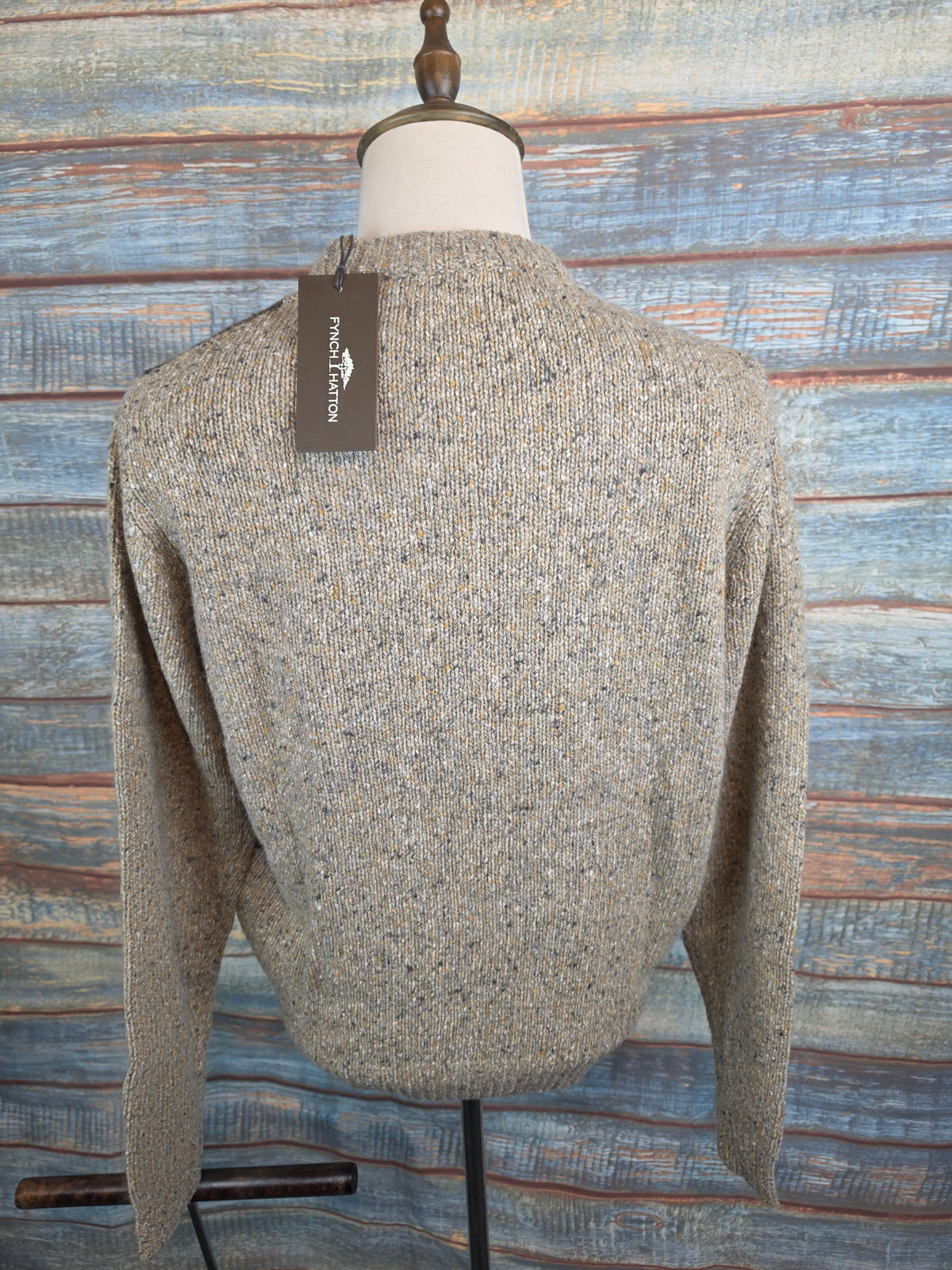 FYNCH-HATTON Donegal Wool Blend Jumper with Argyle Pattern