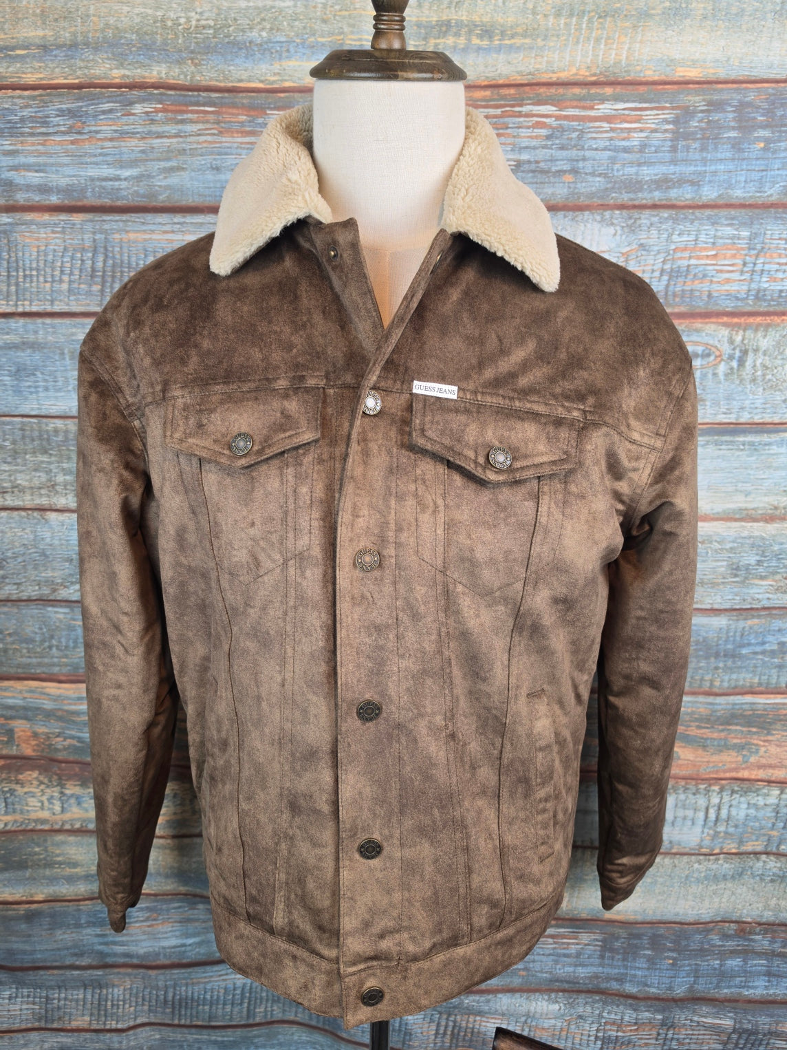 Guess Jeans Faux shearling trucker jacket