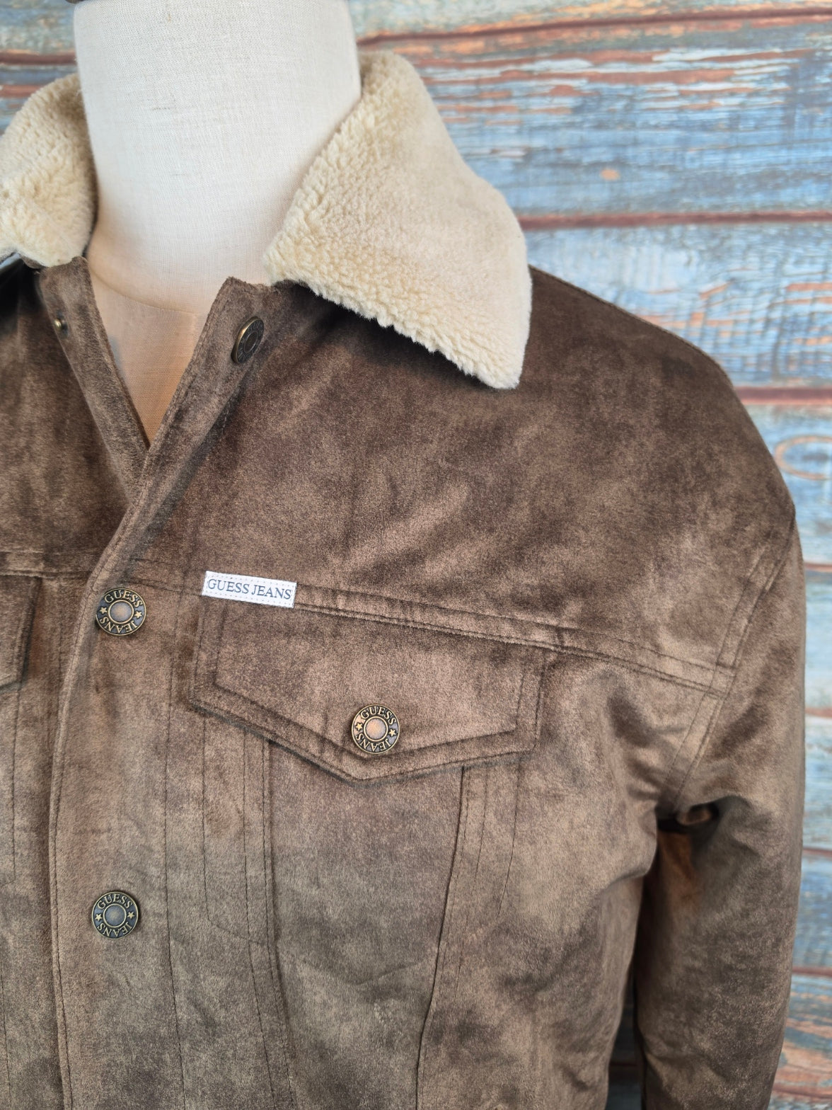 Guess Jeans Faux shearling trucker jacket