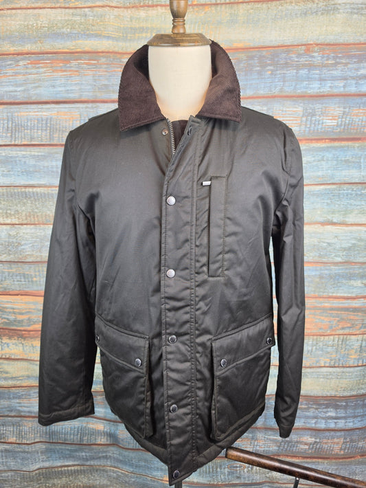 FYNCH-HATTON Dark Olive Green Wax Jacket