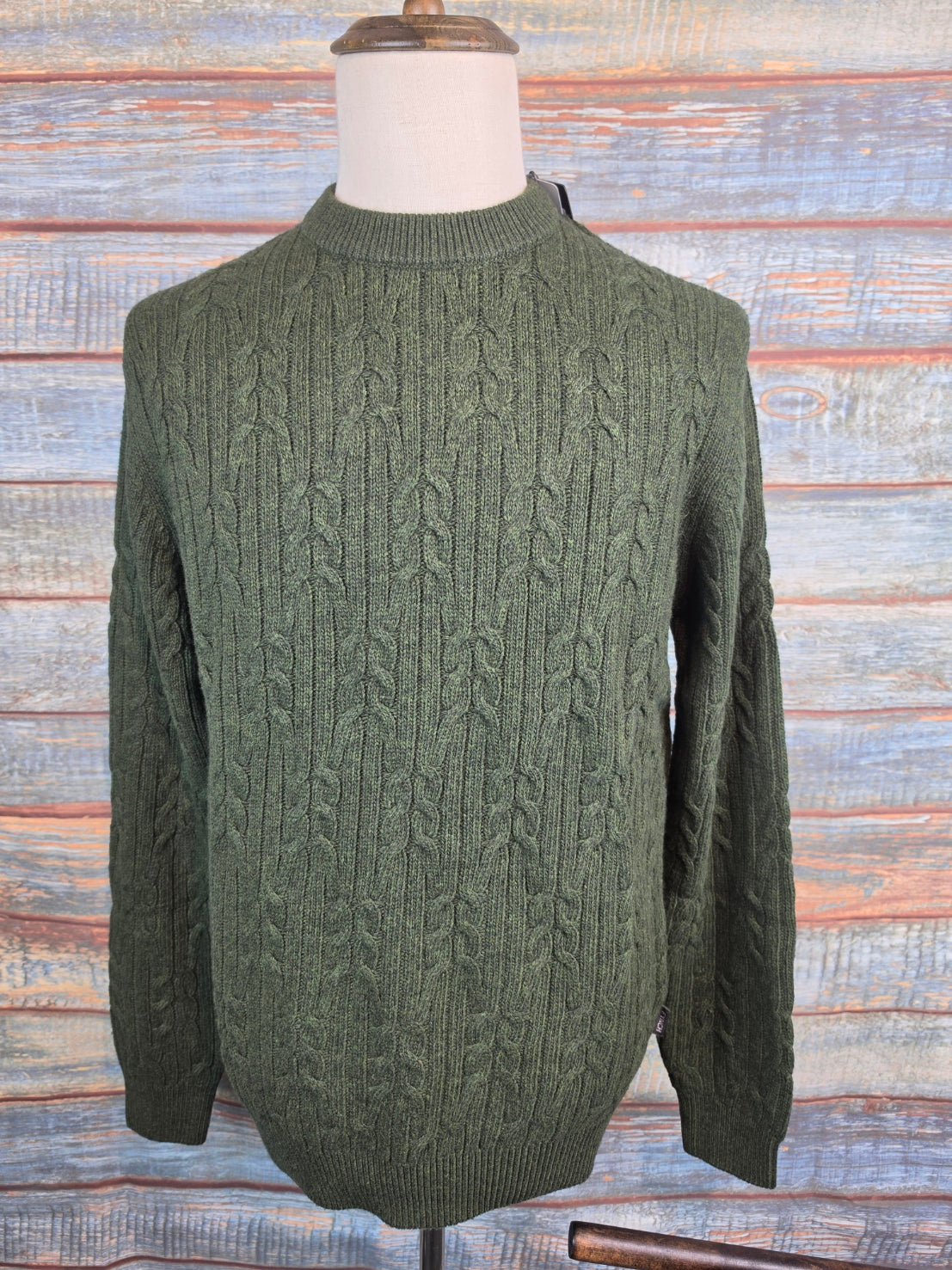 FYNCH-HATTON Cable Round Neck Cotton and Wool Jumpers